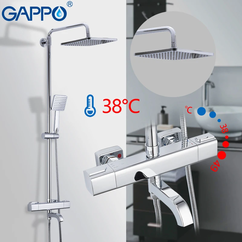 GAPPO смеситель для душа s Термостатический смеситель для душа смеситель для ванной душ набор термостат кран водопад смеситель кран