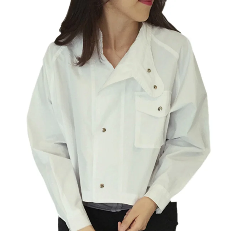 Women Pocket Jacket Black Cardigan Fashion Short Button Jackets Coat Loose Bomber | Женская одежда