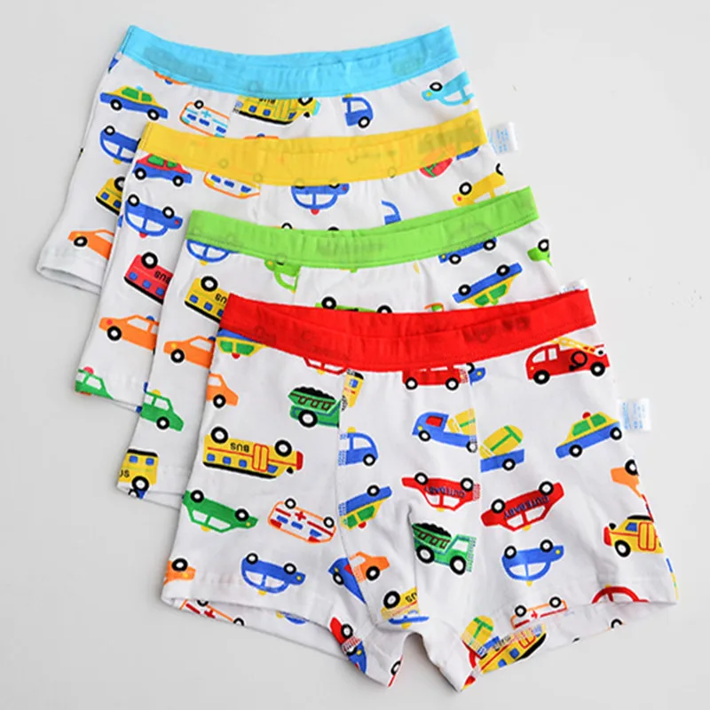 MIX 4 PCS 4 шт./партия Одежда для мальчиков боксерские, Модальные, нижнее белье для мальчиков, детское нижнее белье хлопковое нижнее белье с персонажами из мультфильмов дышащие штаны Дети Шорты fTNM0057 - Цвет: MIX 4 PCS
