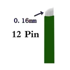 0,16 мм зеленая микро Ламина 12 гибких игл для микроблейдинга для татуажа бровей Tebori Перманентный макияж ручка Ручной инструмент