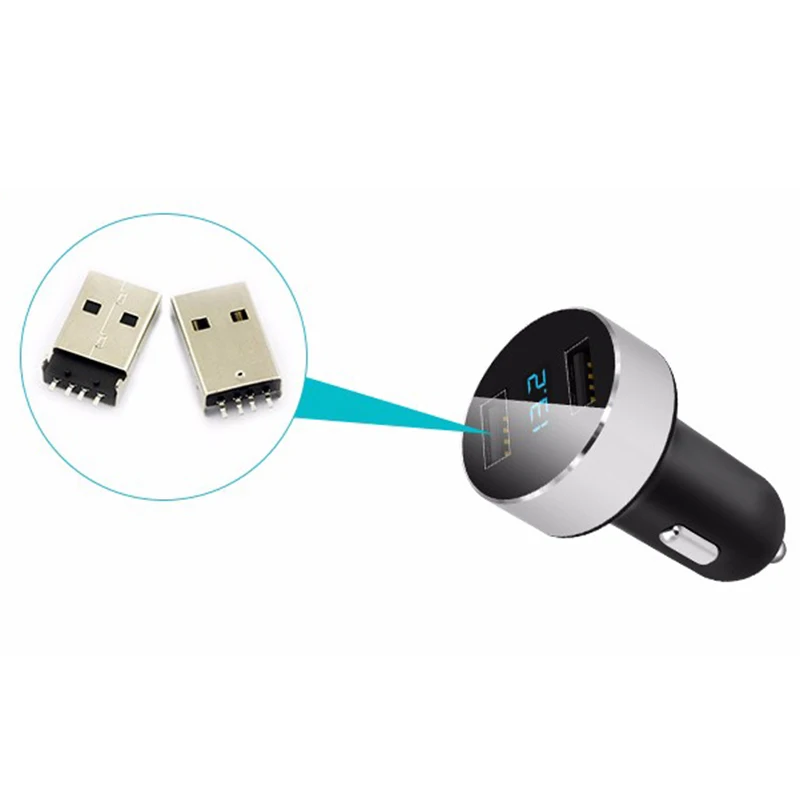 JX-LCLYL двойной USB DC 5V 3.1A автомобильное зарядное устройство адаптер Вольтметр для