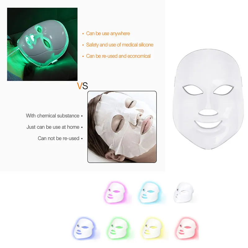 Светодиодная маска для лица Beauty Photon терапия уход за кожей омоложение удаление