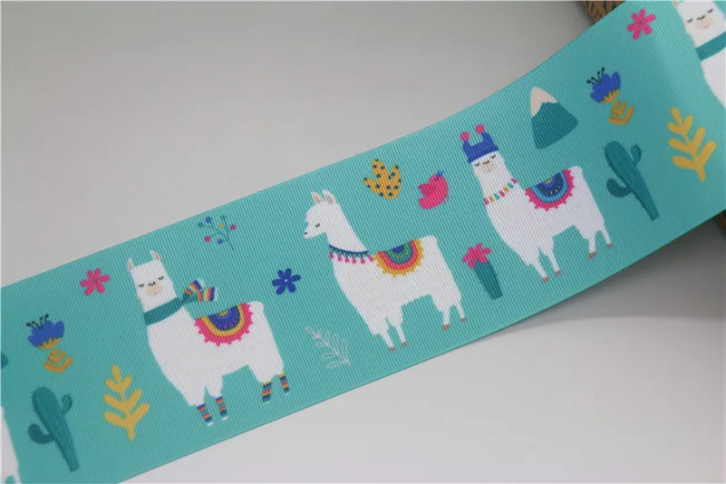DUWES 3 дюйма 50 ярдов Мексиканский кактус альпака Печатный grosgrain hairbow украшения для