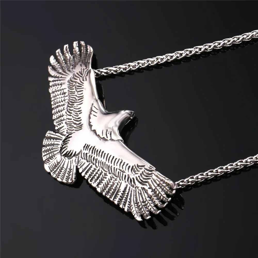 Мужское ожерелье с подвеской в виде летящего орла Золотая подвеска животного