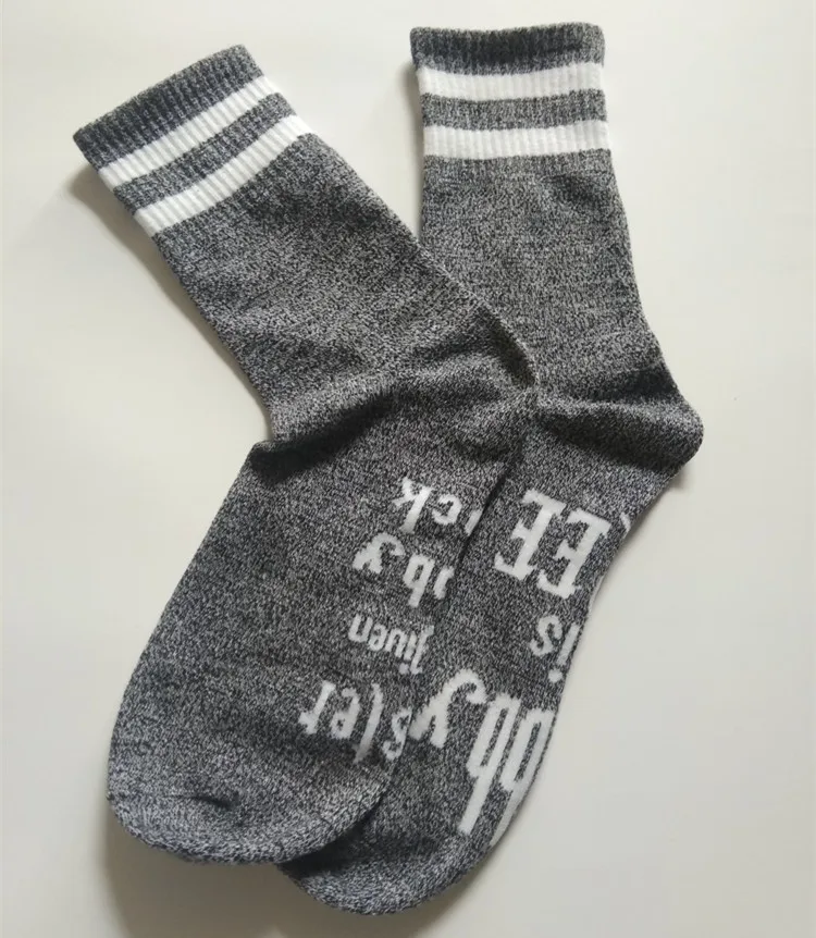 02 Милые вязаные носки унисекс до середины икры с буквенным принтом Sox Master подарили носки Dobby Весна Осень Зима теплые носки подарки - Цвет: 02