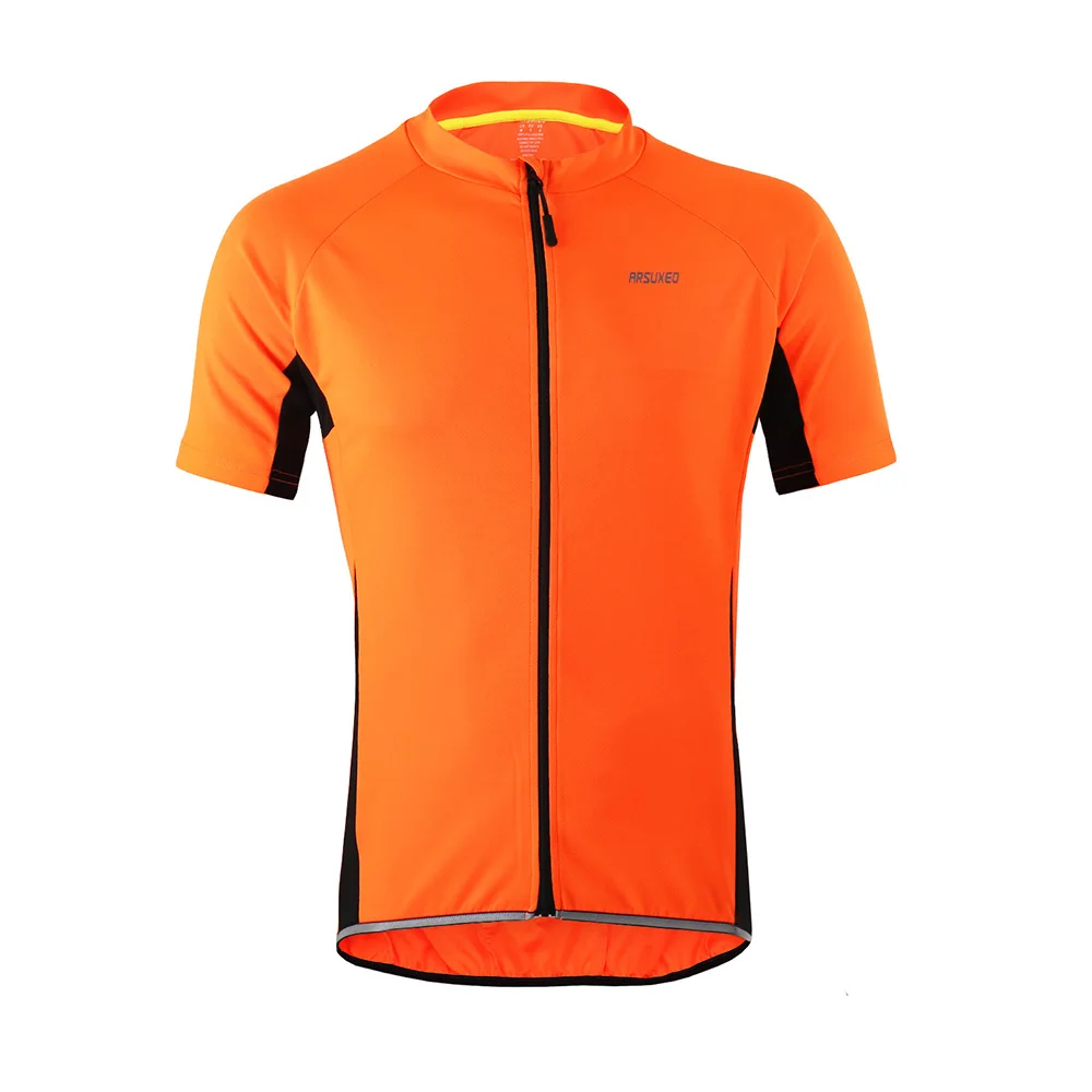 orange short sleeves ARSUXEO для спорта на открытом воздухе Велоспорт Джерси весна лето Мотокросс Велосипед велосипед с длинным рукавом MTB Одежда Рубашки Одежда велосипед Джерси - Цвет: orange short sleeves