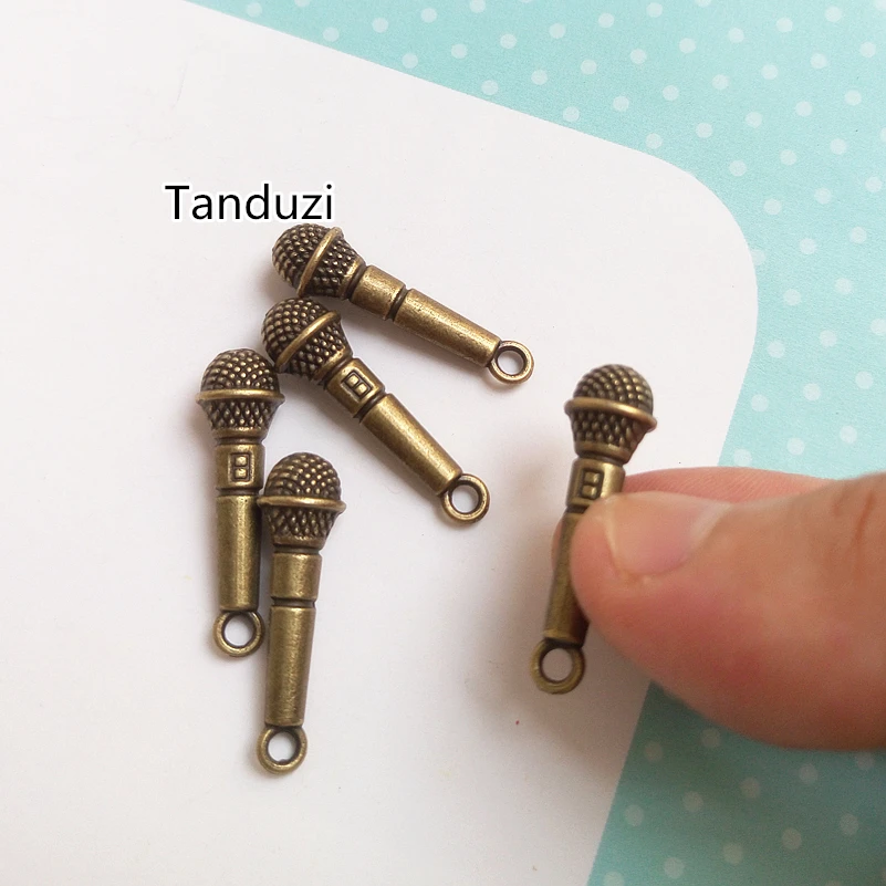 Tanduzi 10 шт. милый кукольный домик Миниатюрный микрофон сплав мини микрофон Кукла аксессуар Подвеска Шарм DIY аксессуар