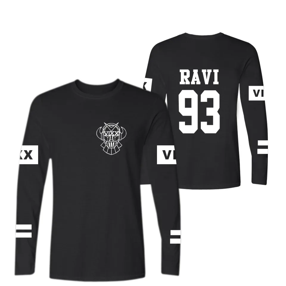 Kpop Vixx t shirt With Long Sleeve New VIXX colthes For Women Men cotton t-shirt Tshirt Logo Black White Color Plus Size | Мужская