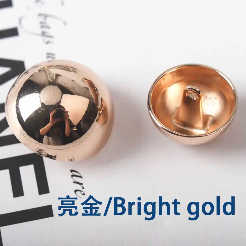 F3-bright gold Новинка; 10 шт. Металлическая пуговица для шитья гриб 10/13/15/18/20/23/25 мм для верхняя одежда матовый черный, золотой, серебряный декоративной пуговицей F3 - Цвет: F3-bright gold