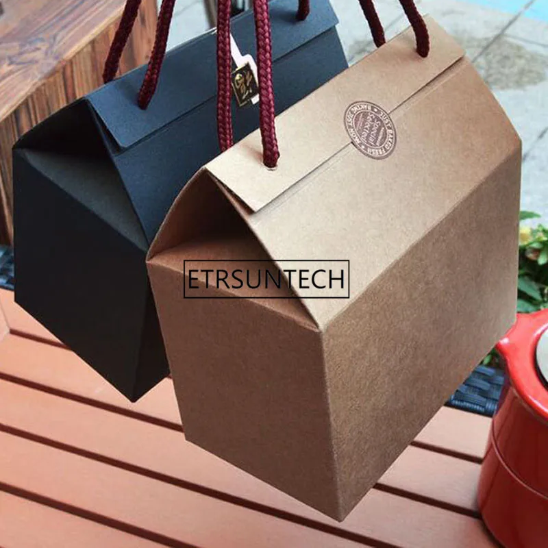 Подарочная коробка из крафт-бумаги с веревкой 15x8 5x15 см портативная ручная работа