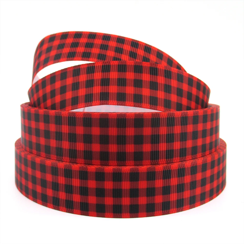 Высококачественная Полиэстеровая лента с принтом в клетку 22 мм 50 ярдов материалы
