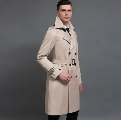

Spring autumn double breasted long trench coat men overcoat mens clothing england outerwear casaco masculino european