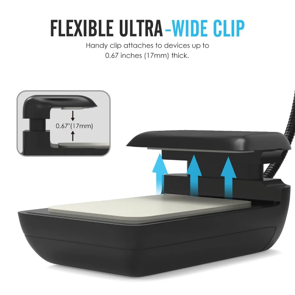 Гибкая Средства ухода за кожей Шеи LED Clip-On Чтение свет лампы для E Ink Дисплей