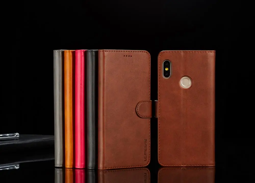 Деловой Роскошный кожаный чехол бумажник для телефона Xiaomi Redmi Note 6 Магнитный Pro Coque