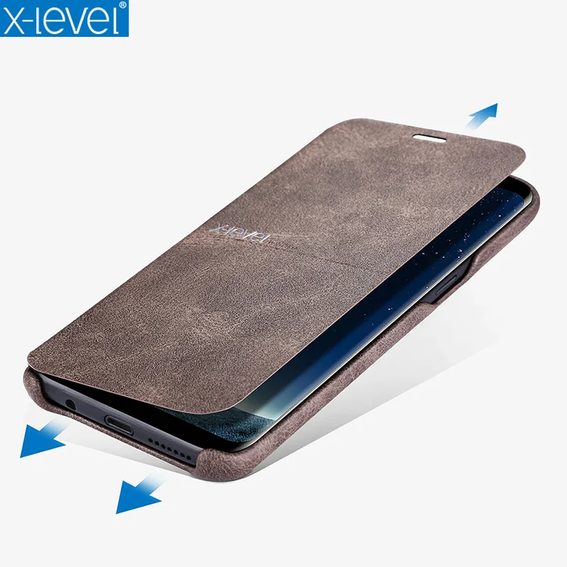 X-Level классические из искусственной кожи Флип раскладной стенд Бизнес Ретро