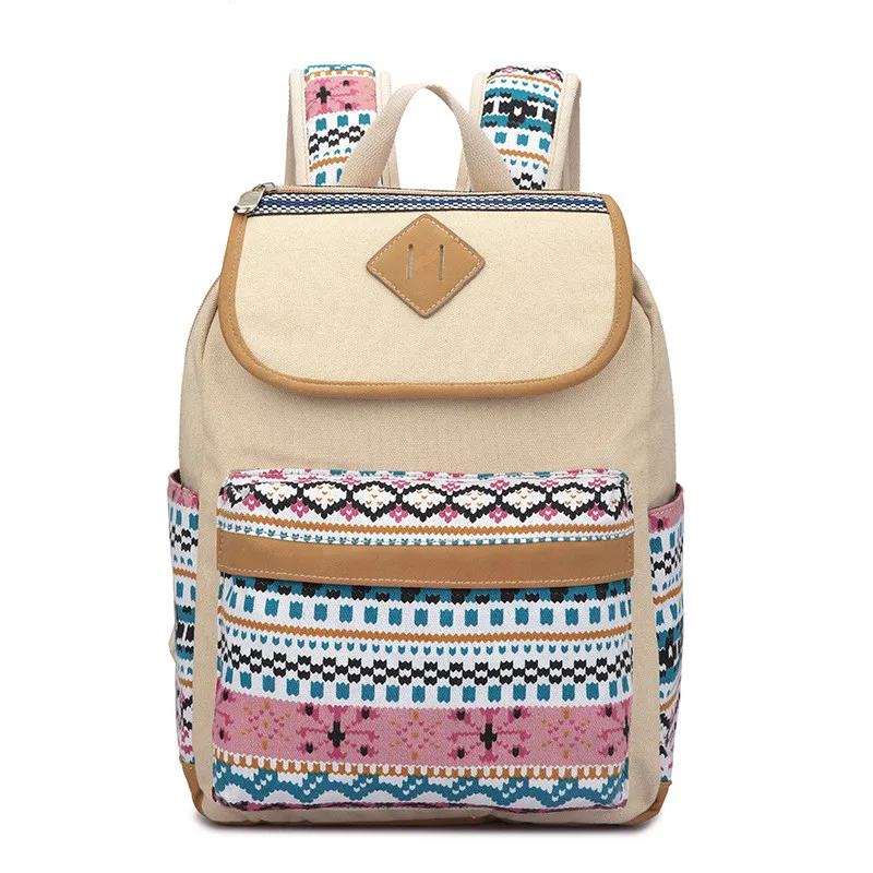 Одежда высшего качества Национальный стиль холст Для женщин рюкзак Повседневное