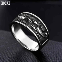 925 silver king scorpion male han edition xueshengchao domineering personality retro mens ring ring joker lettering