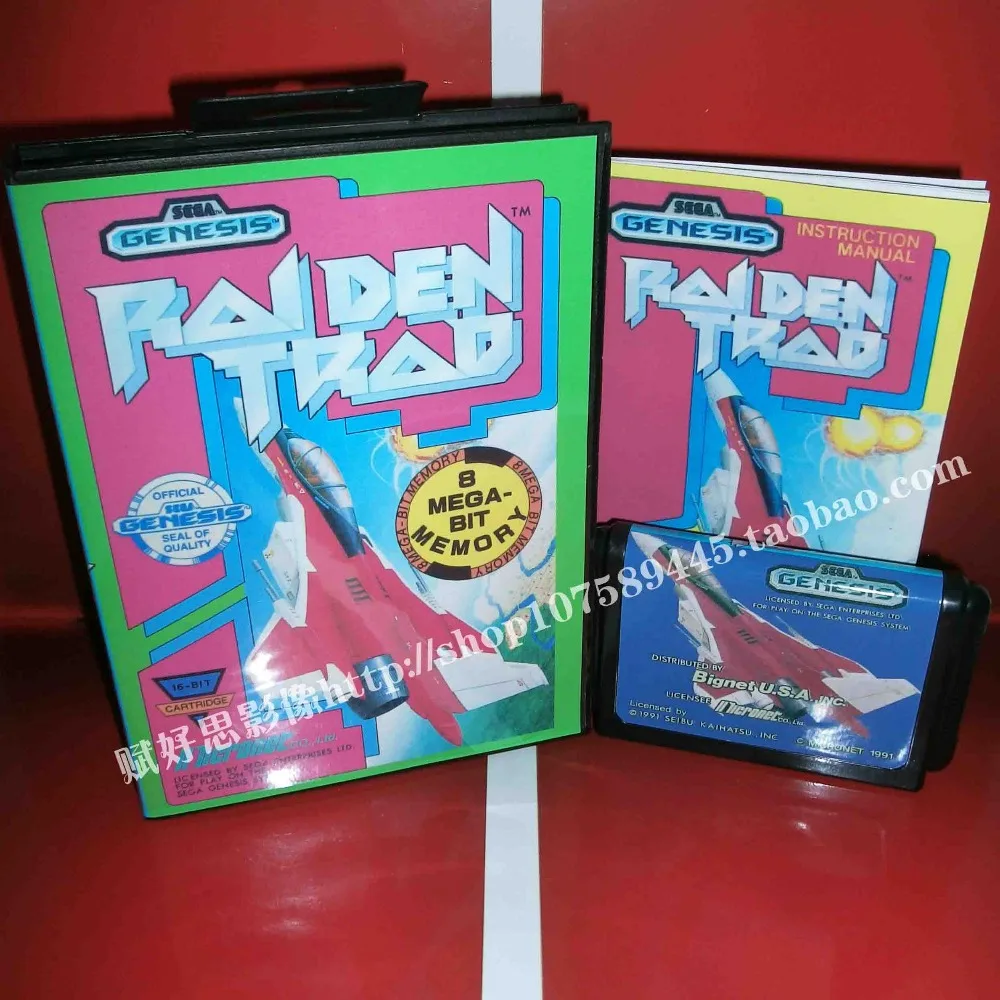 Sega MD игра Raiden традиц с коробкой и руководством для 16 бит игровой картридж Megadrive