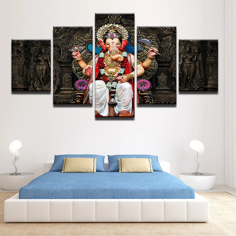 Модульная картина из 5 предметов Тибетский буддизм Ганеш Абстрактная Картина на