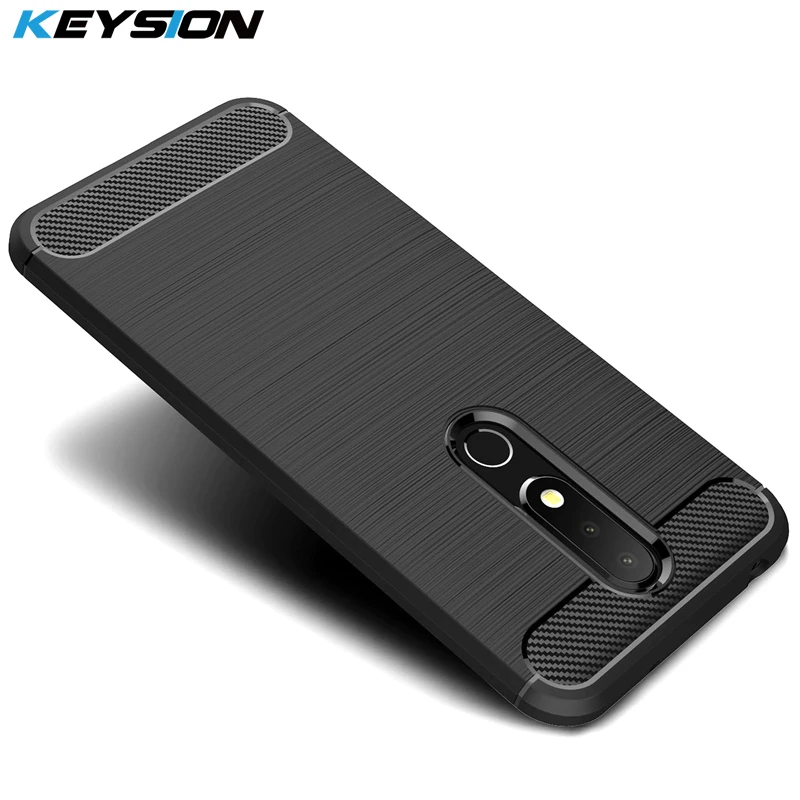 Чехол для телефона KEYSION из углеродного волокна NOKIA 6 1 Plus Мягкий ТПУ силиконовый