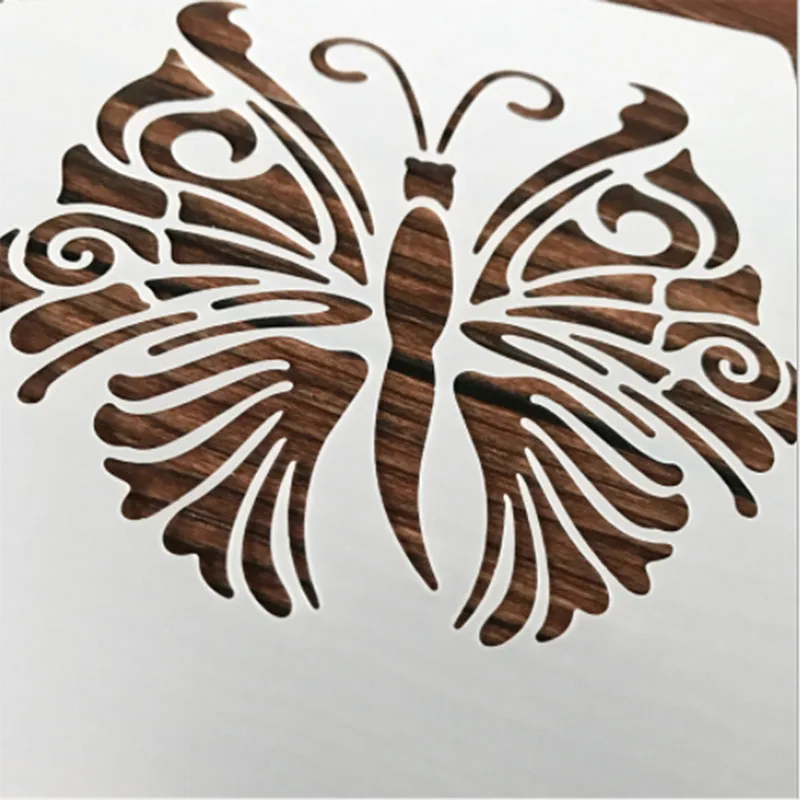 1 шт. многоразовый трафарет в форме бабочки с цветочным рисунком Аэрограф