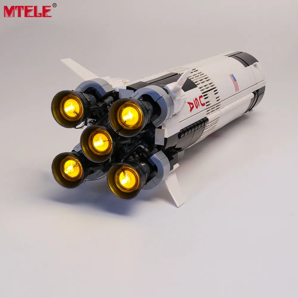 Бренд MTELE набор игрушек со светодиодный светильник кой для Apollo Saturn V Launch совместим