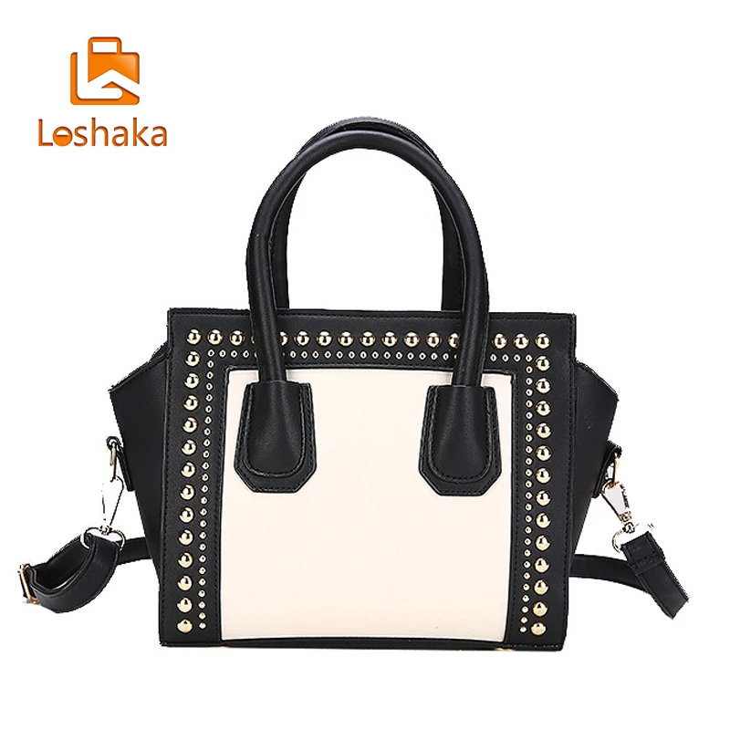 Loshaka/Женские винтажные сумочки с заклепками известный бренд дизайнерская сумка