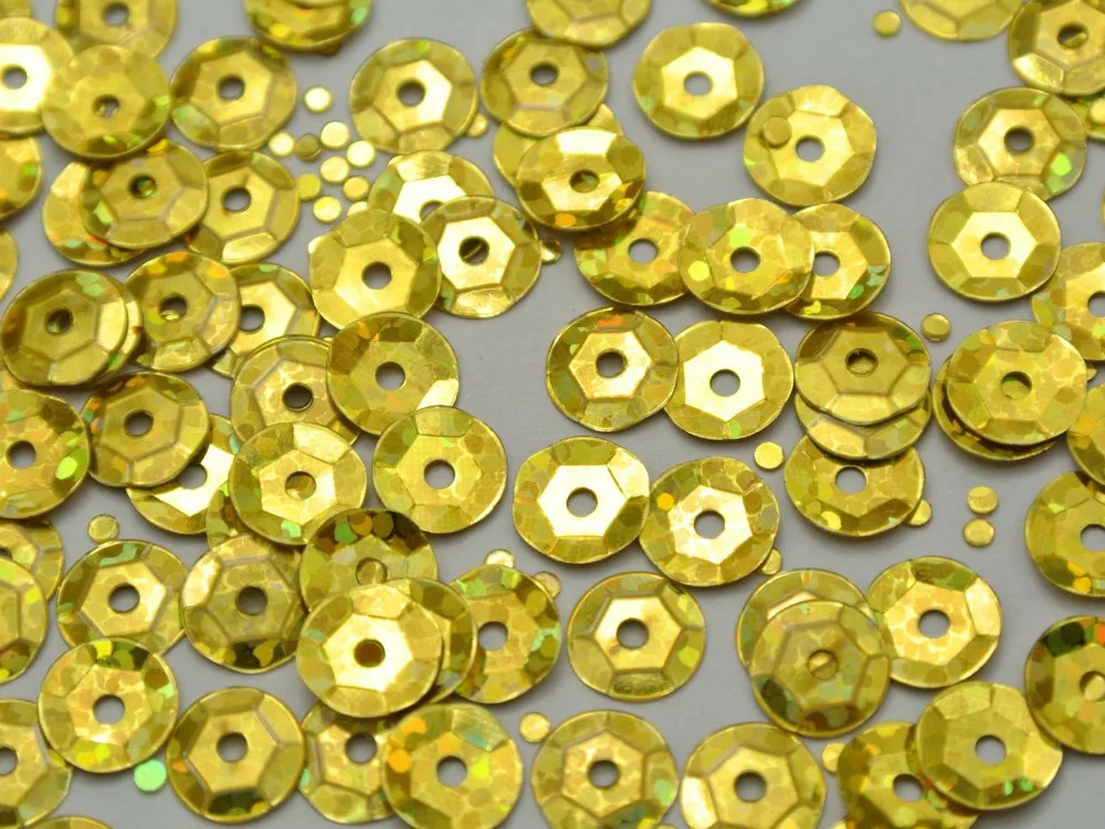 5000 Золотая лазерная голограмма 6 мм чашка круглая свободная блестка с пайетками