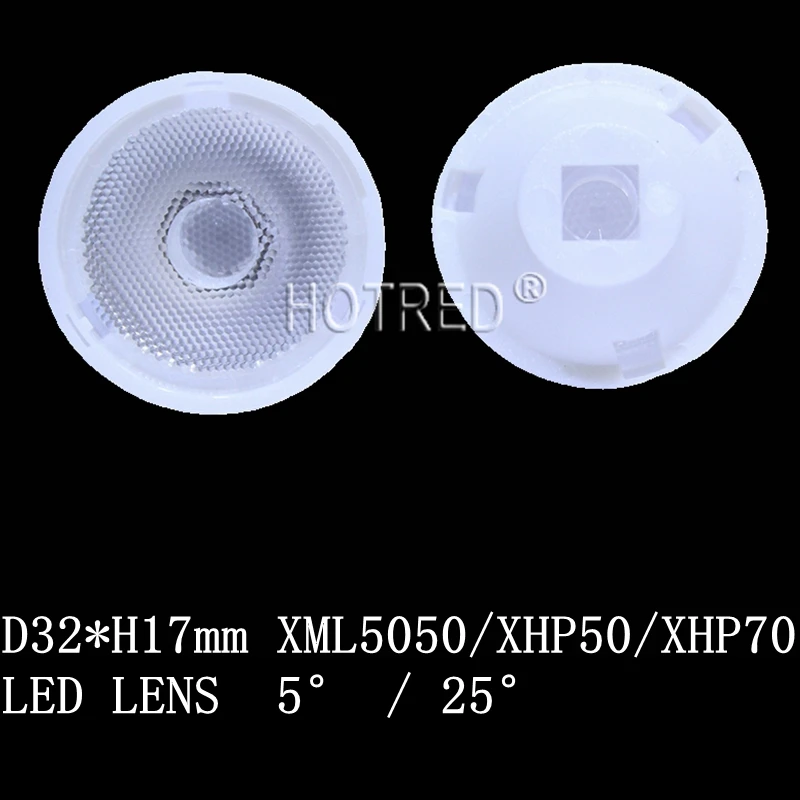 Cree XML XHP50 5050 XHP70 XHP-70 XHP70.2 MK-R MKR MC-E MCE 7070 Led объектив 5 градусов 25 градусов оптический класс PMMA Led объектив 32 мм