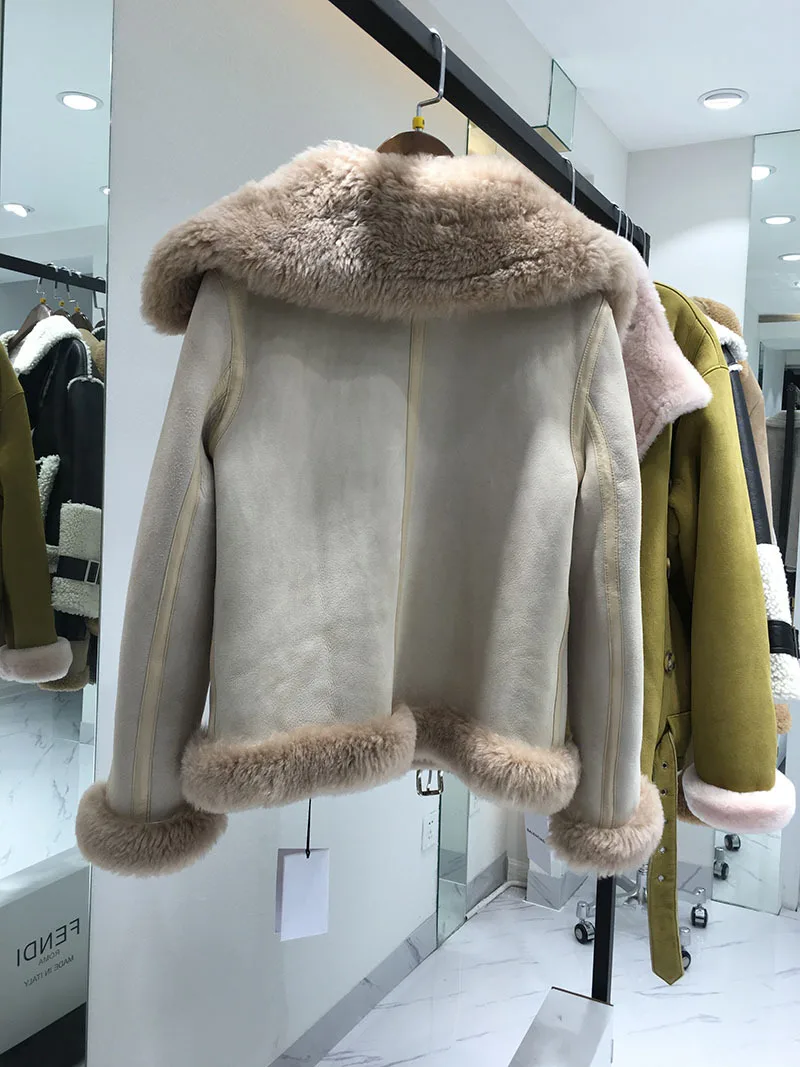 Новый короткий мотоциклетный костюм из меха Haining 2018 женская кожаная блузка норки