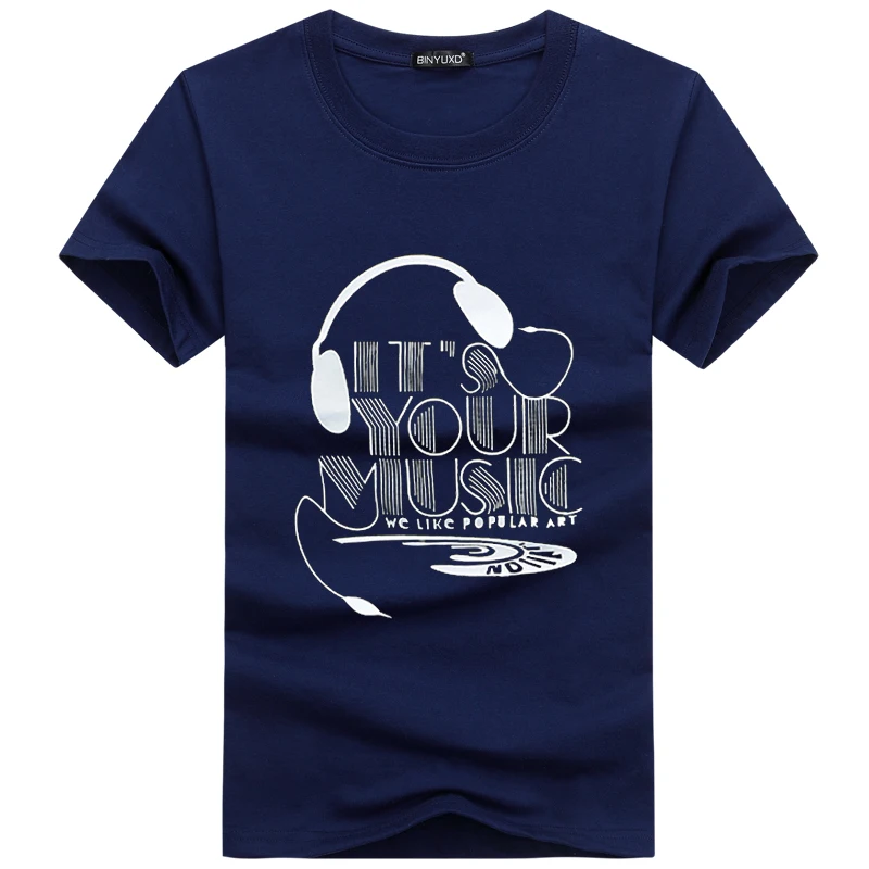 Футболка BINYUXD мужская с круглым вырезом модная тенниска из хлопка удобная