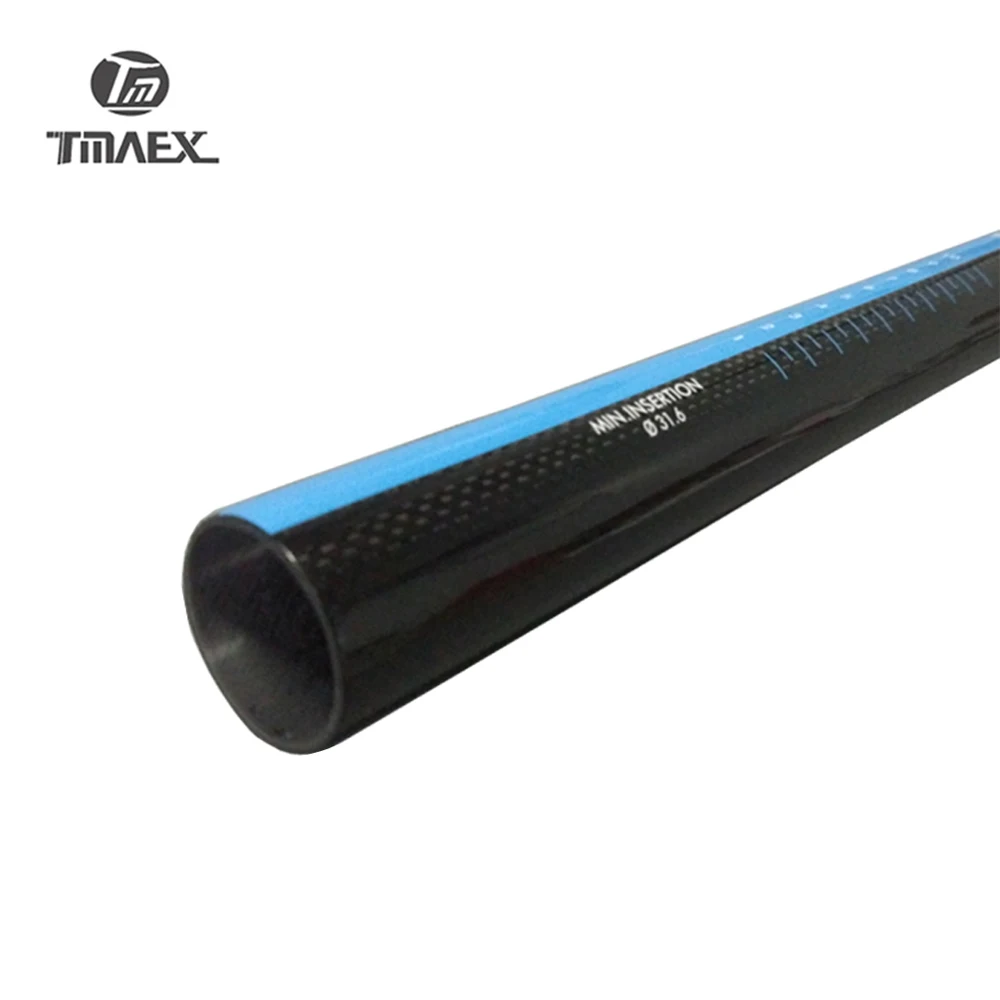TMAEX 080 синий глянцевая велосипедный Подседельный штырь из углеродного MTB/дорожный