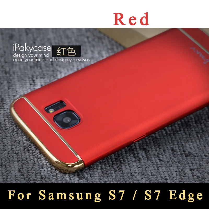 Красный S7 edge чехол бренда iPaky задняя крышка для samsung galaxy s7 edge чехол тонкий 3 в 1 предмет чехол для samsung s7 edge чехол 5,5 - Цвет: Красный