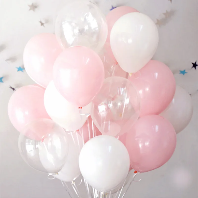 30 шт., розовые прозрачные белые шары CHLEZI