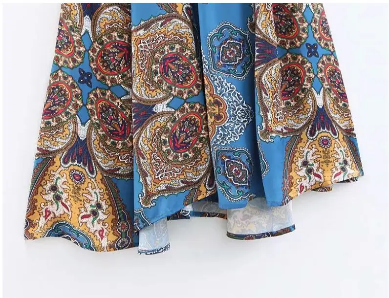 

HCBLESS 2019 spring and summer new women's elastic waist tie button printed skirt