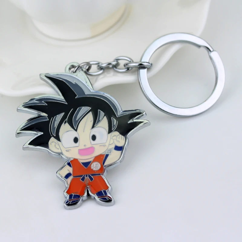 Cassic аниме Dragon Ball Z Сон Гоку Брелок фигурка Красная эмаль металлический подвесной брелок модная Автомобильная цепочка для ключей для фанатов