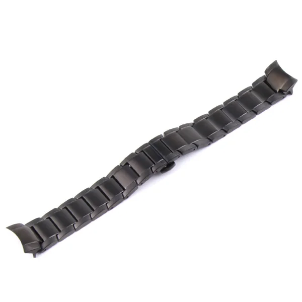 20 мм из нержавеющей стали женские часы ремешок для samsung Galaxy gear S3 S4 классический Frontier наручный ремень браслет Черное золото активный - Цвет ремешка: Black-Glossy-Scrub