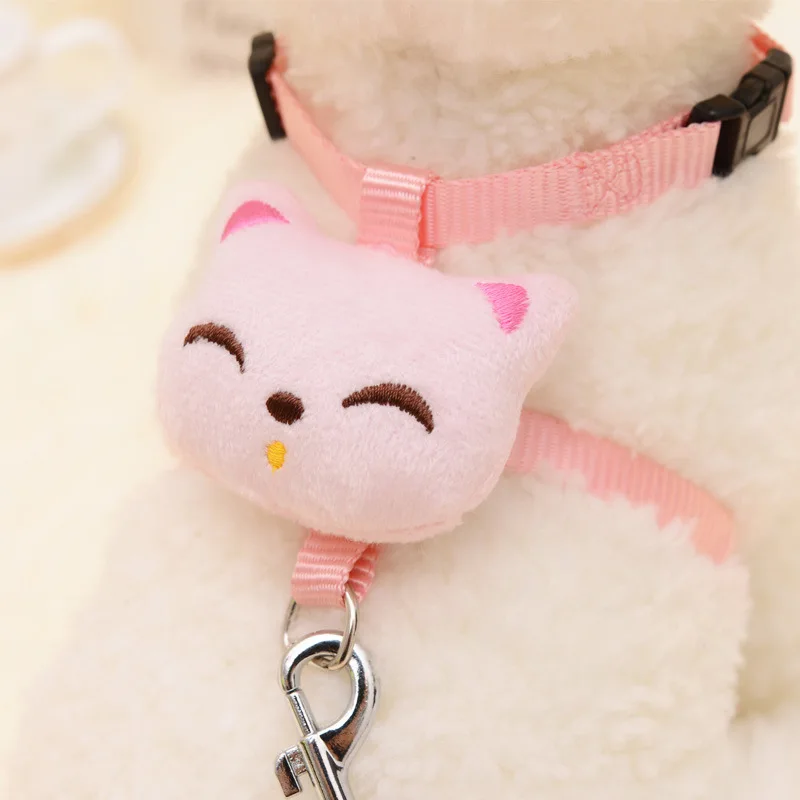 Fashion Pet Dog Cartoon Plush Chest Strap Leash High-grade Adjusting Fastener Wear-resisting Antiknock Cute | Дом и сад