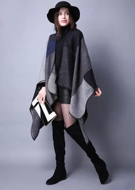 Autumn knitted sweater Women cashmere women Spring Poncho Capes Shawl Swing Cloak Cardigans Sweater Coat Winter |