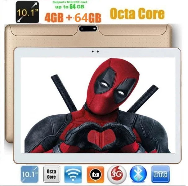 DHL Free 10 inch Tablet PC Octa Core Android 7.0 4GB RAM 64GB ROM Dual SIM Card cameras IPS GPS 1280*800 3G kids Tablets 10.1 | Компьютеры