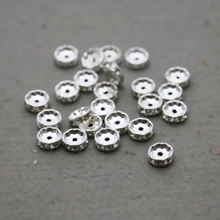 100 шт. оптовая продажа золотистых круглых инкрустированных стразы отдельные