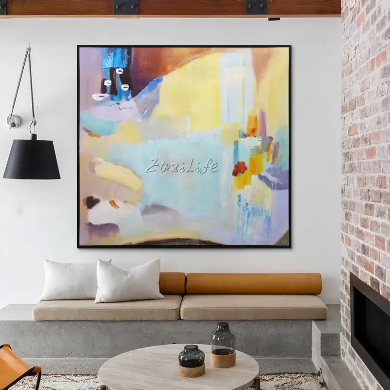 Современная Абстрактная акриловая Картина на холсте ручная роспись абстрактный