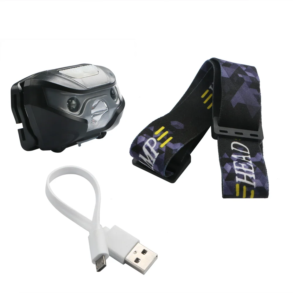 Светильник налобный мини фонарь с зарядкой от USB светодиодный датчиком движения