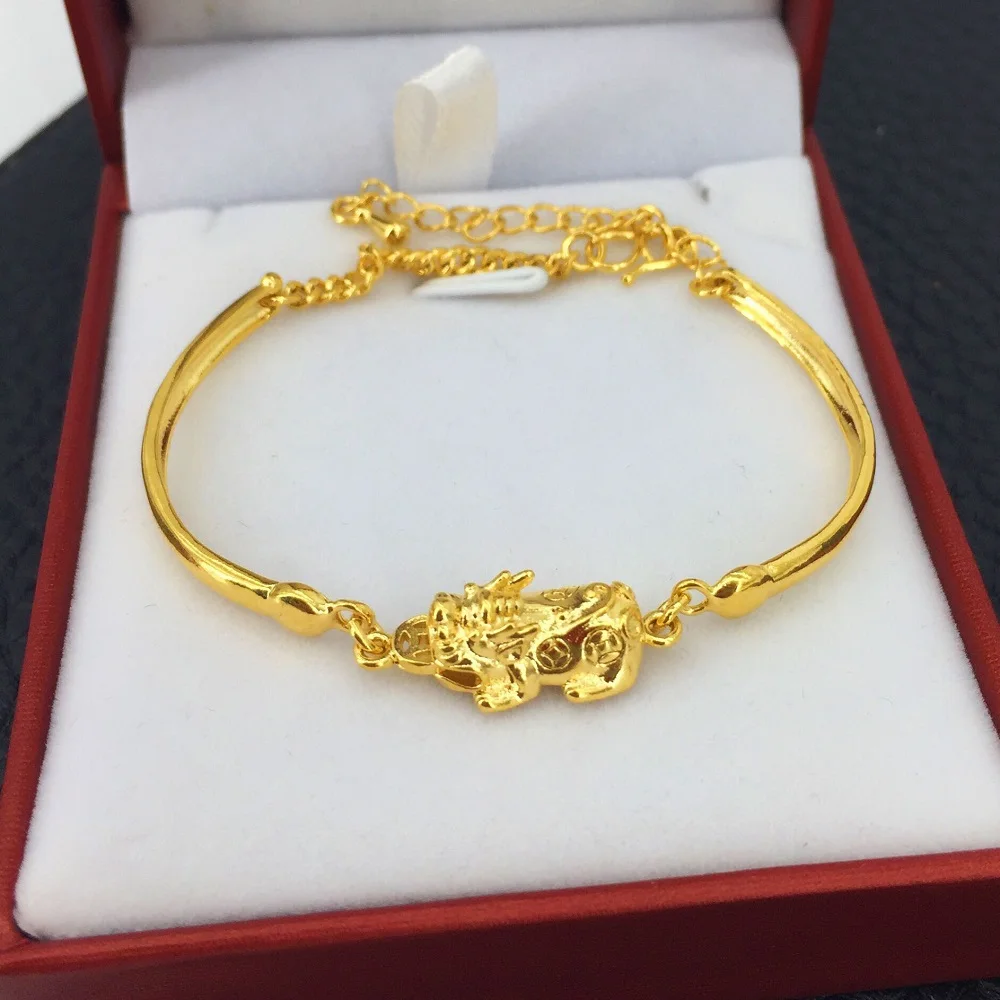 Hot Sale Mascot Pixiu Pendant Vietnam Sand Gold Transfer Luck Bracelet Lovers' Fashion Gifts Wholesale | Украшения и