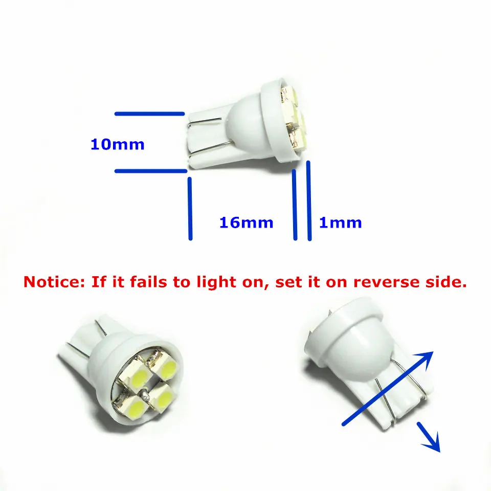 12V светодиодный лампочка для автомобиля 10 шт T10(4*1210 SMD)W5W W2.1X9.5d сигнала Топ чтения