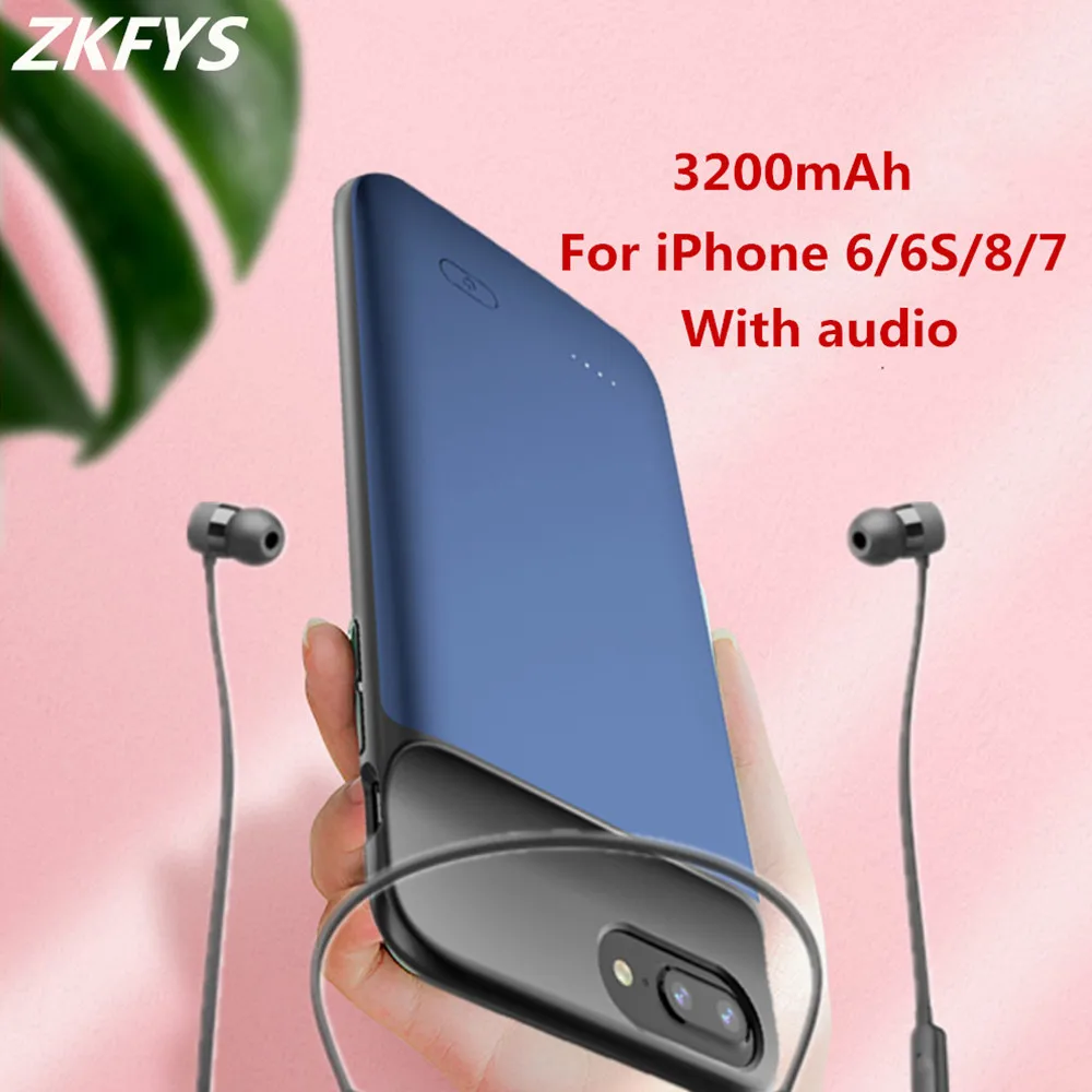 

3200mAh For iPhone 8 7 6 6S Battery Charger Cases Soft Silicone Shockproof External Battery Power Bank Portable Charger Cover