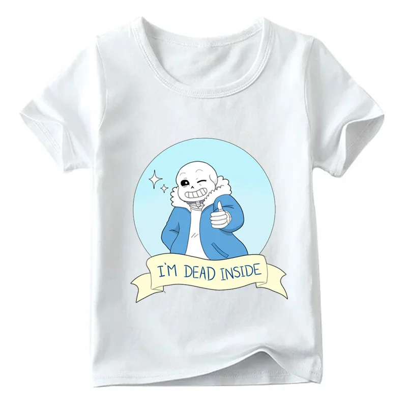 Коллекция года, детская забавная Футболка Skull Brother Undertale Sans летние топы для маленьких мальчиков и девочек, футболки детская одежда с героями мультфильмов HKP2405