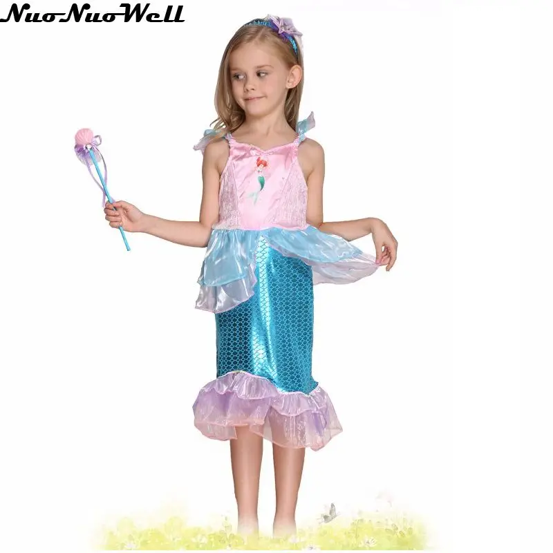 Карнавальный костюм на Хэллоуин и Рождество для детей Нарядное платье Русалочки