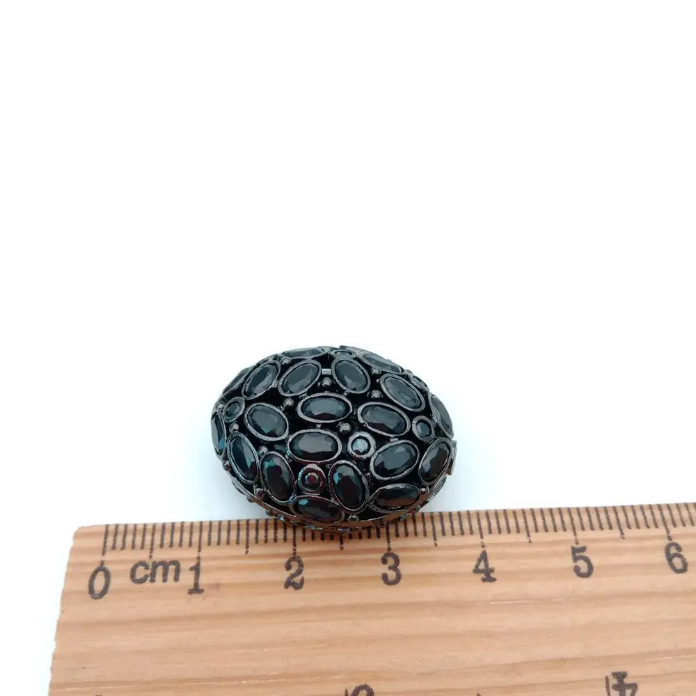 black 1 шт 20x26 мм позолоченные Cz микро полые овальные бусины для изготовления ювелирных изделий - Цвет: black