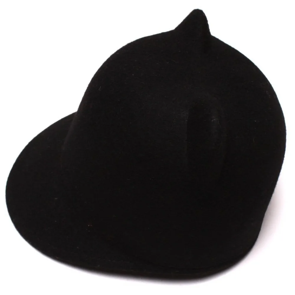 Женская шерстяная бейсболка модная зимняя с рогами дьявола милая шапка